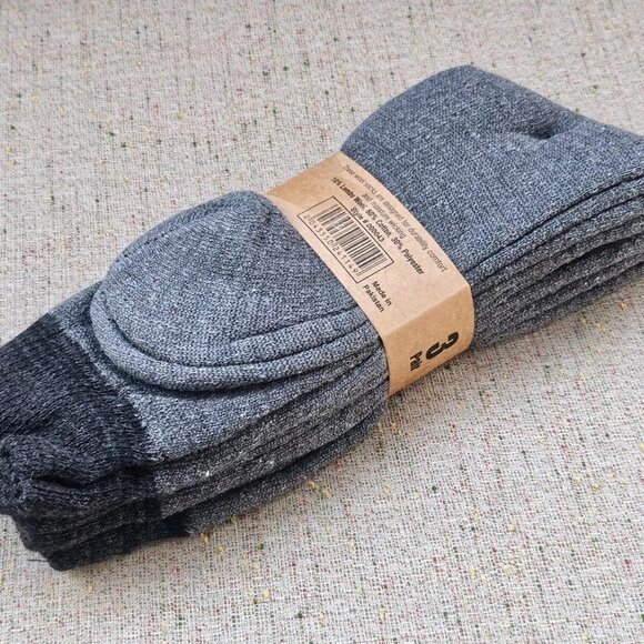 Lamb Wool Socks Gray Socks Set of 3 Socks Men Crew Socks New with tag Unbranded - Picture 2 of 10